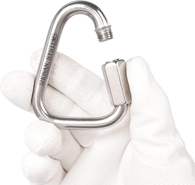 SHONAN 2.9 Inch Delta Quick Link Large Stainless Steel Triangle Quick Links Heavy Duty Triangle Carabiners Marine Grade, 2 Pack, 1535 Lbs Capacity
