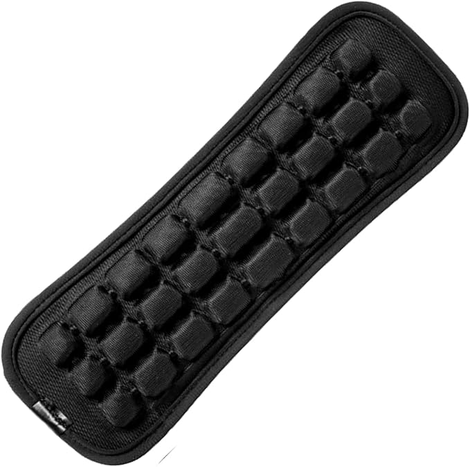Updated Shoulder Strap Pad Detachable with 3 rows Decompression Air Cushion, Ventilated, Quick-dry, Non-slip for Messenger, Laptop, Camera, Bags, Duffel, Guitar, Backpacks (Black) (10.24x3.54in | 1pc)
