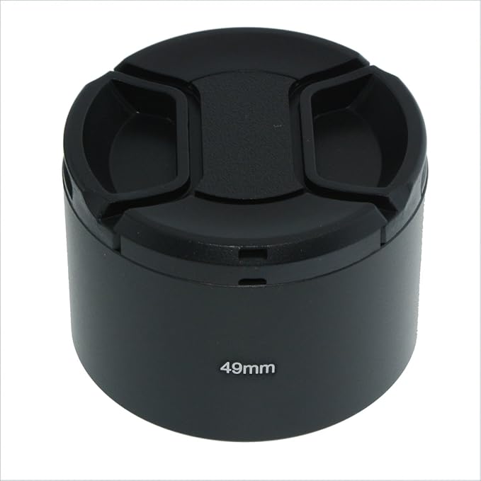 SIOTI 49mm Lens Hood, Oxidation Matte Anti Reflective Treatment, Aluminum Alloy, with 1 * 58mm Lens Cap, Compatible with Sony/Canon/Nikon/Fuji etc >85mm Camera Lens