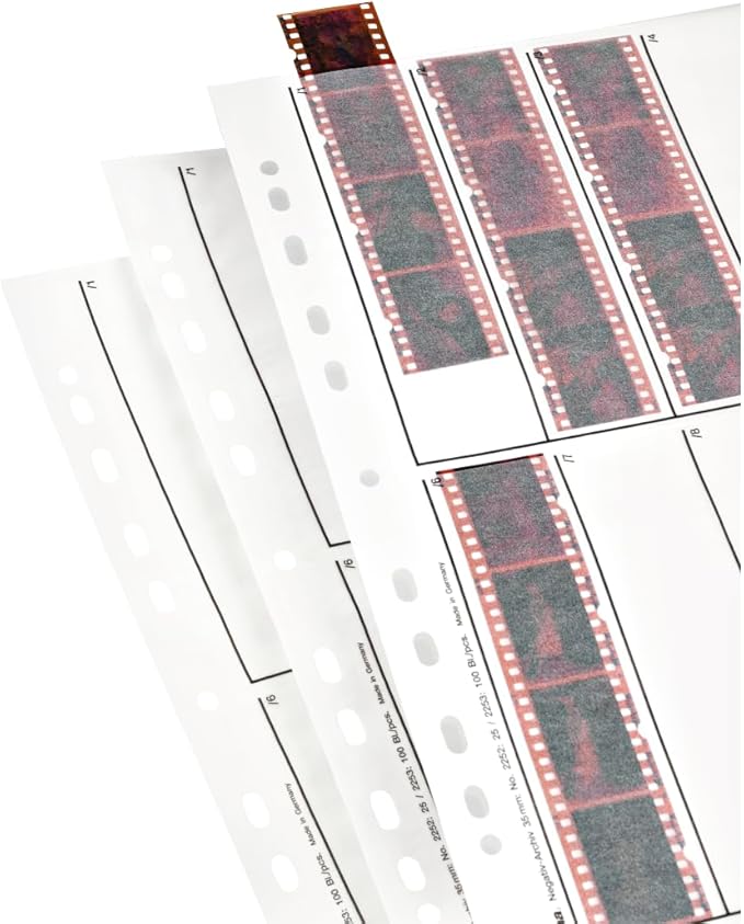 Hama 2252 Negative File Storage Sleeves, Each Holding 10 Strips of 4 (24 x 36 mm) Frames, Glassine (Pack of 25)