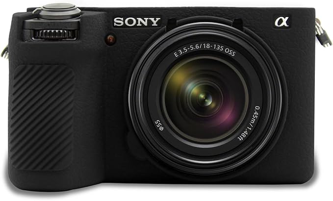 Easy Hood Camera Case for Sony Alpha 6700, Soft Silicone Protective Cover a6700 DSLR Camera Anti-Scratch Slim Fit Body Skin Protector Housing Sleeve for Sony A6700 Mirrorless Camera Black
