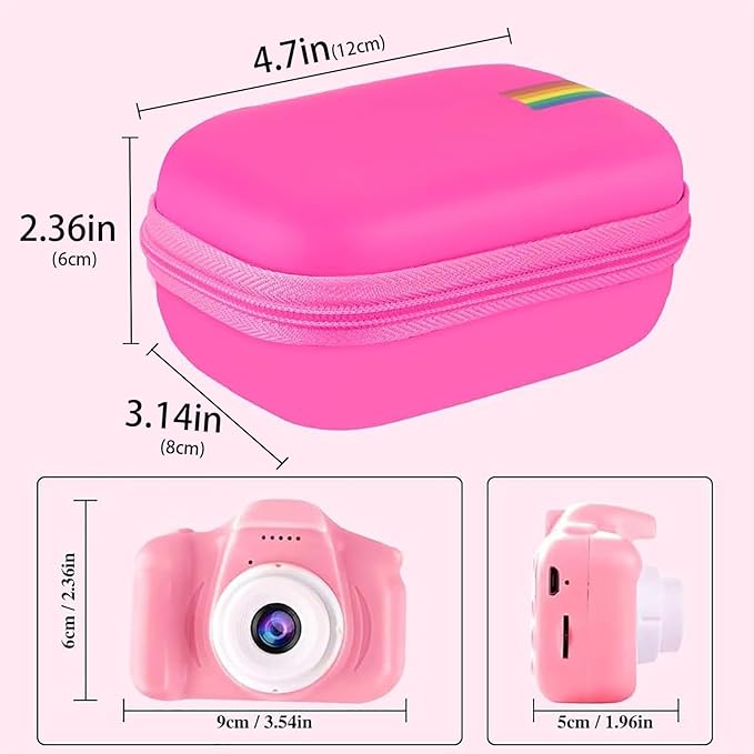 Leayjeen Kids Camera Case Compatible with Seckton/GKTZ/OZMI/PROGRACE/Dylanto/Rindol/VATENIC/Nine Cube/hyleton and More Kid Digital Camera Toys Gifts and Accessories (Case Only)