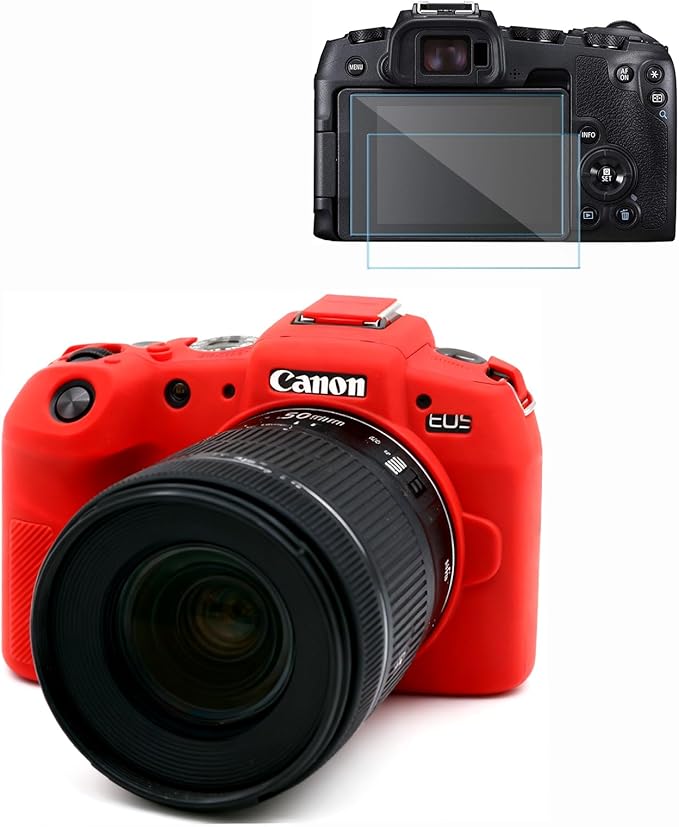 Frevyve Case for Canon EOS RP Body Camera, Skin, Anti-Scratch, Lightweight Sleeve, Soft Silicone Rubber Protective Case Cover for EOS RP Mirrorless Digital Camera Accessories (Red)