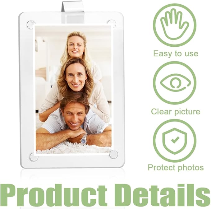 FDKYOEK 2 PCS Car Photo Holder, Car Picture Holder, Transparent Acrylic Car Photo Clip, Photo Car Visor Clip, Personalized Sun Visor Picture Clip for Car, Car Sun Visor Photo Holder