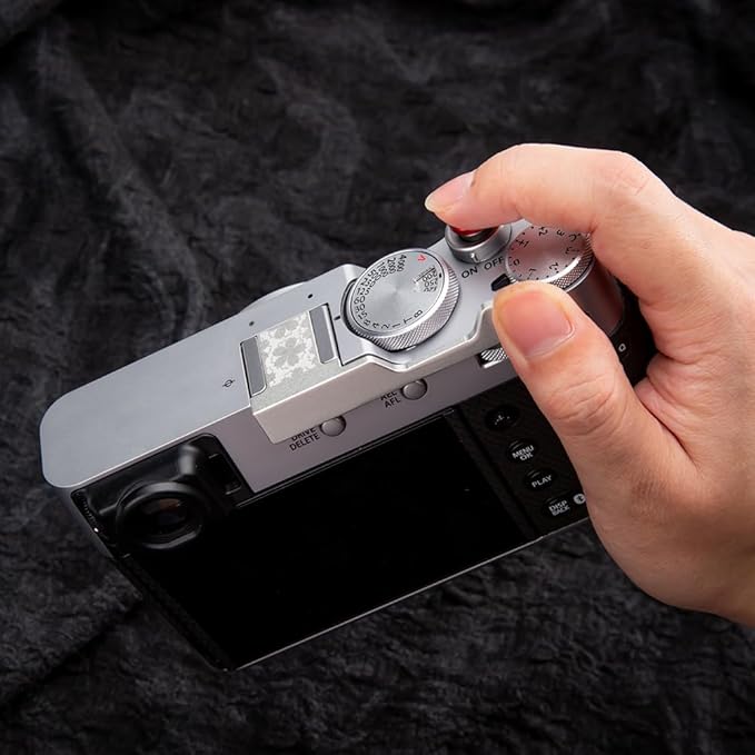 Metal Thumb Grip with Hot Shoe Cover for Fujifilm X100V/X100VI Camera Hot Shoe Thumb Hand Grip (Flowers)