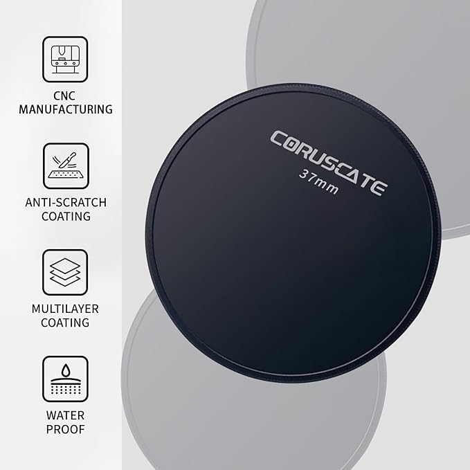 37mm Metal Filter Cap,Lens Cap,Compatible with All Any 37mm with Camera Thread Lens and 37 mm ND,CPL,UV Filter Accessory.(Front Cover+Rear Cover)+Lens Cleaning Cloth