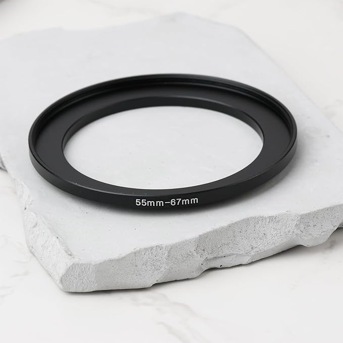 The Lord of the Tools 2Pcs Camera Filter Ring Adapter 55mm-67mm Aluminum Step-Up Ring Adapter for DSLR Lenses and ND UV CPL IR Filters