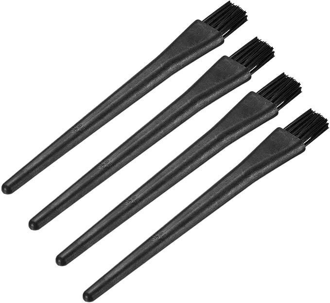 HARFINGTON 4pcs Antistatic Brush 20x15mm Portable PP Handle Nylon Anti Static Cleaning ESD Brushes for Electronics Computer Keyboard, Black