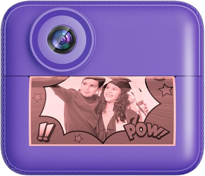 Kids Camera Instant Print, 2.4 Inch Screen Instant Camera,1080P HD Kid Camera Instant Printing with Print Paper and 32GB SD Card,Christmas Birthday Gifts (Purple)