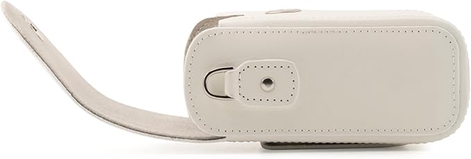 MegaGear Leather Camera Case with Strap compatible with Sony Cyber-shot DSC-RX100 V, Panasonic Lumix DMC-ZS45, DMC-ZS50, Nikon Coolpix P340, Canon PowerShot S120, Nikon Coolpix L28, White (MG1417)