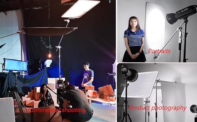 30"x36"/75x90cm Light Reflector Flag Panel Kit, 5-in-1 Diffusion Scrim Translucent/Gold/Silver/Black/White Lighting Diffuser, Stainless Steel Foldable Frame for Studio Portrait Photography