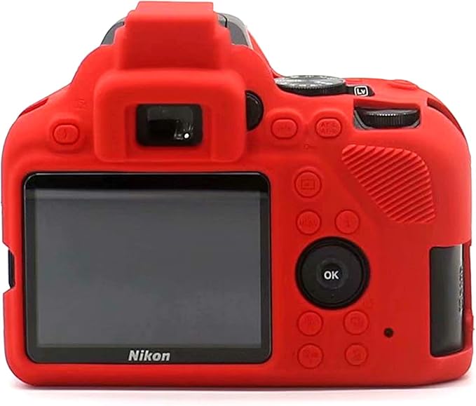 Professional Secure Silicone Camera Cases Bag Housing Rubber Body Skin for Nikon D3500 Digital SLR Camera (Red)