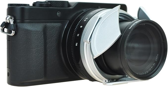 Auto Open and Close D-LUX8 Lens Cap Protector for Leica D-LUX 8 D-LUX 7 (Typ 109) Panasonic Lumix DMC-LX100 II DC-LX100M2 Replace DMW-LFAC1 Automatic Lens Cap, Fit Filter Thickness Below 8mm - Silver