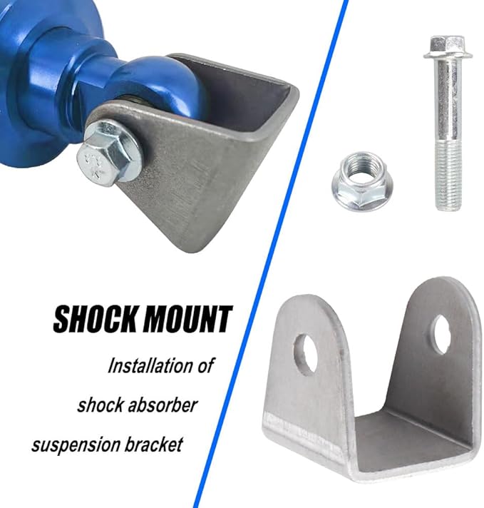 4 Pcs Weld On Shock Mounts Bracket Steel Base Shock Absorption Suspension Mounting Seat Shock with Screws Bar Pin Eliminator for Motorcycle Dirt Pit Bike ATV Go Kart