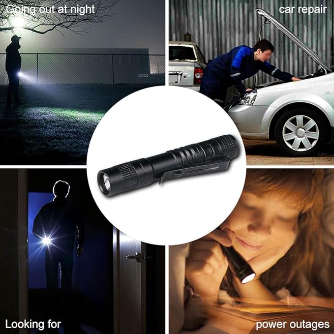 Ultra Slim LED Flashlights XP-1 XPE-R3 1000LM Mini Clip Lamp Penlight Torch Powered by 1 x AAA 5Pcs (Battery not include)