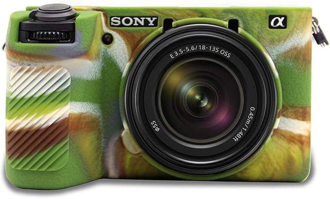Easy Hood Camera Case for Sony Alpha 6700, Soft Silicone Protective Cover a6700 DSLR Camera Anti-Scratch Slim Fit Body Skin Protector Housing Sleeve for Sony A6700 Mirrorless Camera Camo