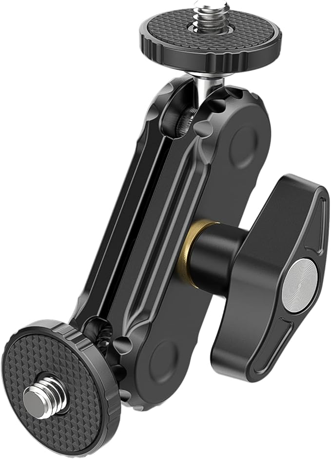 ULANZI Magic Arm with Double Ballhead 1/4" Screw, Compatible with Universal Monitor Mount for Camera, Video Shooting Photography Accessories Microphone Fill Light Bracket
