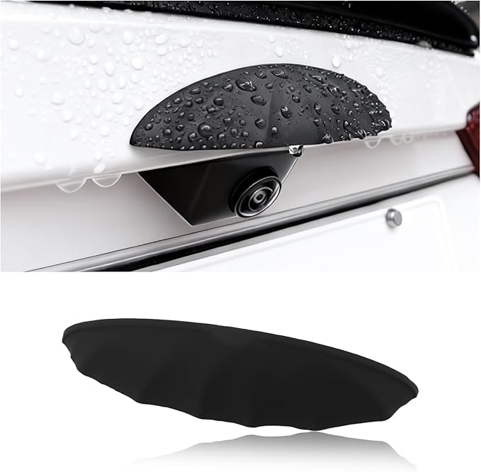 Silicone Car Backup Camera Rain Shield,Soft Wider Backup Camera Rain Cover for Providing Clear Reversing Image,Universal Self-Adhesive Reverse Cameras Rains Cover Car Accessories (Standard)
