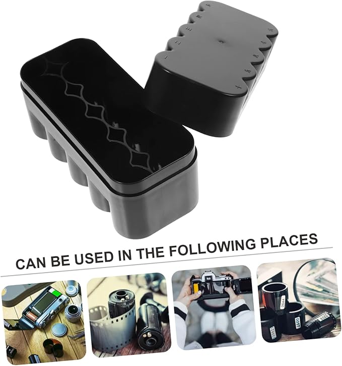 Gatuida Photo Organizer Storage Box Film Roll Canisters Black Storage Box Hard Case for Film Reel Containers
