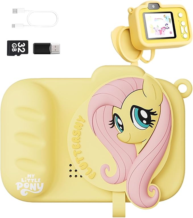 My Little Pony Magic Catcher Children's Camera，Toddler Camera 3 Year Old, Kid's Camera with SD Card，Fluttershy