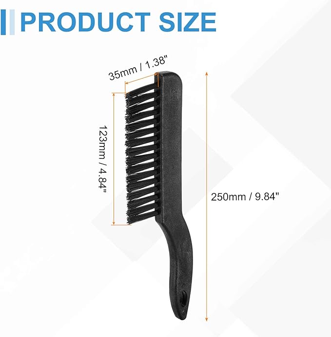 HARFINGTON 4pcs Antistatic Brush 35x123mm Portable PP Handle Nylon Anti Static Cleaning ESD Brushes for Electronics Computer Keyboard, Black