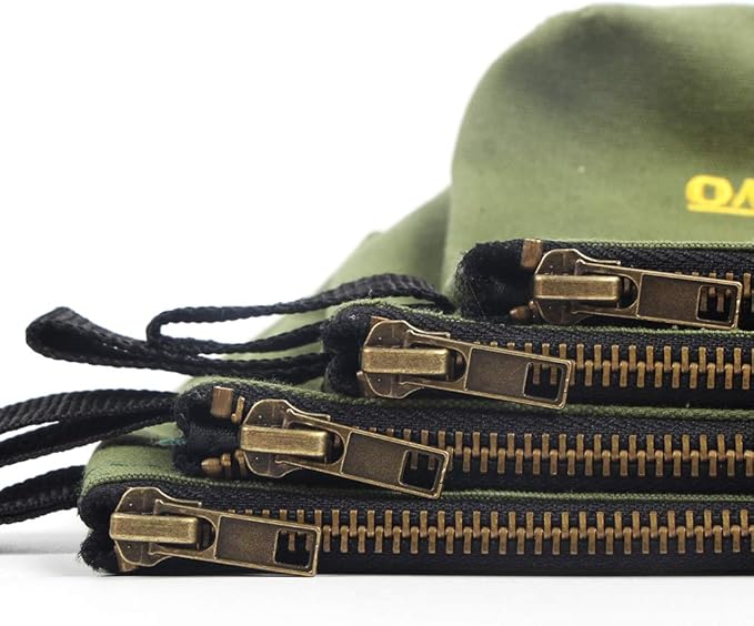 OTEVORP Premium Canvas Tool Pouch Zipper Bag,Small Tool Bag,Multipurpose Storage Pouch(4Pack 12.75x8x2.25 inch 20oz Water Resistant Heavy Duty Army Green Flat Bottom Tool Bag with Brass Zipper)