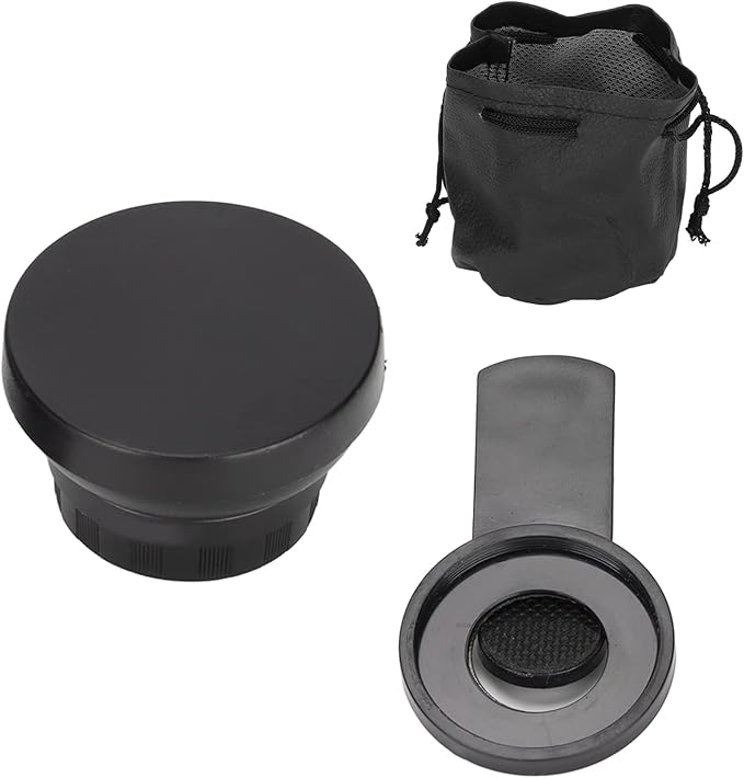 2 in 1 Cell Phone Lens Kit, 0.45X Wide Angle 12.5X Macro Phone Camera Lens, Professional Cell Phone Lens with Clip, Detachable HD Lens with Storage Bag, Compatible with Phones and Tablets(Rose Gold)