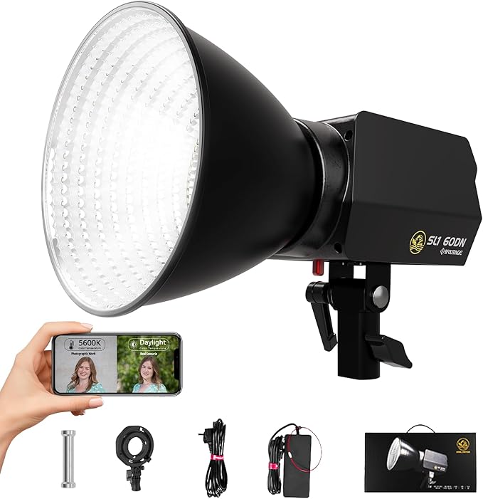 IFOOTAGE LED Video Light SL1 60DN,5600K Daylight Photography Lighting,70W Continuous Output Lighting,Portable Video Lighting for Video Recording,Studio,App Control