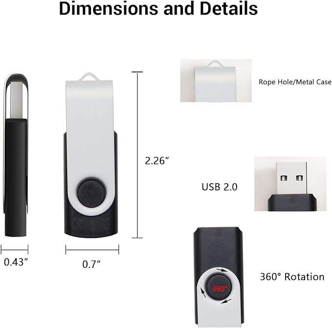 5 Pack 128MB USB Flash Drives in 5 Random Colors USB 2.0 Wholesale Lot Bulk Memory Sticks (5 Pack, 128MB)