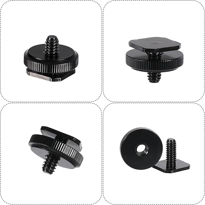 4 Pcs 1/4 Inch Camera Adapter Screws, Compatible with Versatile Flash Hot Shoe Mounts for DSLR Camera Rigs, Tripods, Mounting Accessories