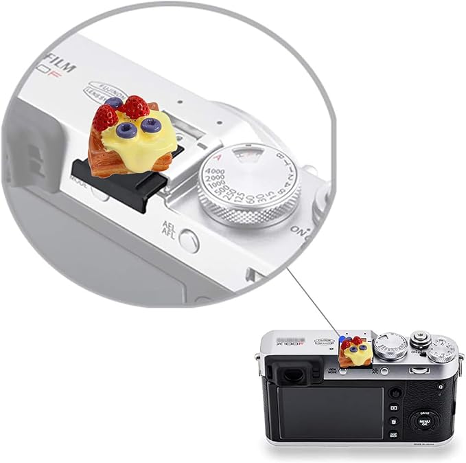 Camera Hot Shoe Cover, Cute Hot Shoe Cap, Hot Shoe Protector Compatible with Sony Fujifilm Fuji Canon Nikon Pentax Leical Panasonic (2pcs Butter Bread)