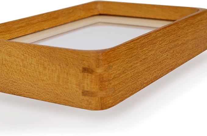 Natural Wood Photo Frames Inspired Tabletop Picture Frame with Mat, Vertical or Horizontal Display (Teak, 3x4 matted to 2x3)