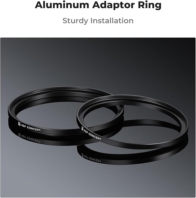 K&F Concept 37-40.5mm(2 Pcs) Step-Up Ring Adapter, 37mm to 40.5mm Step Up Filter Ring for 37mm Lens Install 40.5mm ND CPL UV Lens Filter