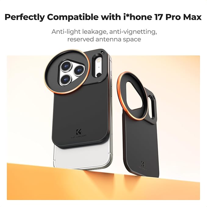 K&F CONCEPT Double-Sided Magnetic Lens Filter Mount Adapter, Compatible with iPhone 17 Pro Max and 58mm Threaded Filters, iPhone Filter Mount (Filter Not Included)