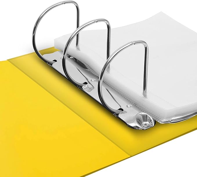 Showbill Binder with Display Sleeves, Holds 8.5” x 5.5” Broadway Programs, Includes 25 Clear Sheet Protectors, D-Ring Organizer for Theatre Memorabilia & Collectibles, Yellow