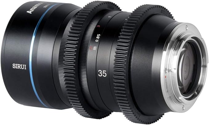SIRUI 35mm F1.8 1.33X APS-C Anamorphic Lens Cinema Lens with Adapter for E Mount, Blue Flare