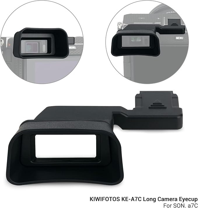 KIWIFOTOS Soft Silicone Extended Viewfinder Eyecup Eye Cup Eyepiece for Sony A7C A7 C Camera, Install via Camera HotShoe [Not Fit Sony A7C II, A7CR]