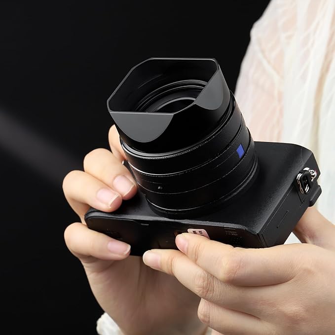 Haoge Metal Square Lens Hood for Sony RX1R3/RX1M2/RX1 FE 40mm F2.5 G FE 50mm F2.5 G 24mm F2.8 G Lens Shade on A7CII A7CR A7R5 Camera Bayonet Mount