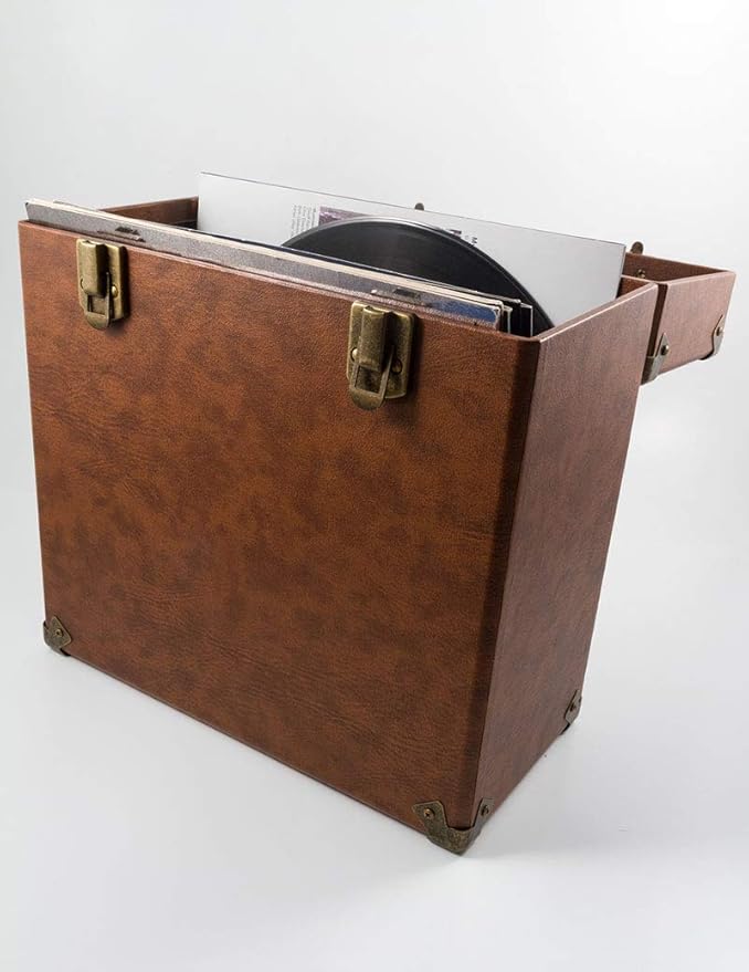 GPO Portable Retro Style Carry Case for LPs, Albums and 12Inch Vinyl Records (Holds 30 Albums)