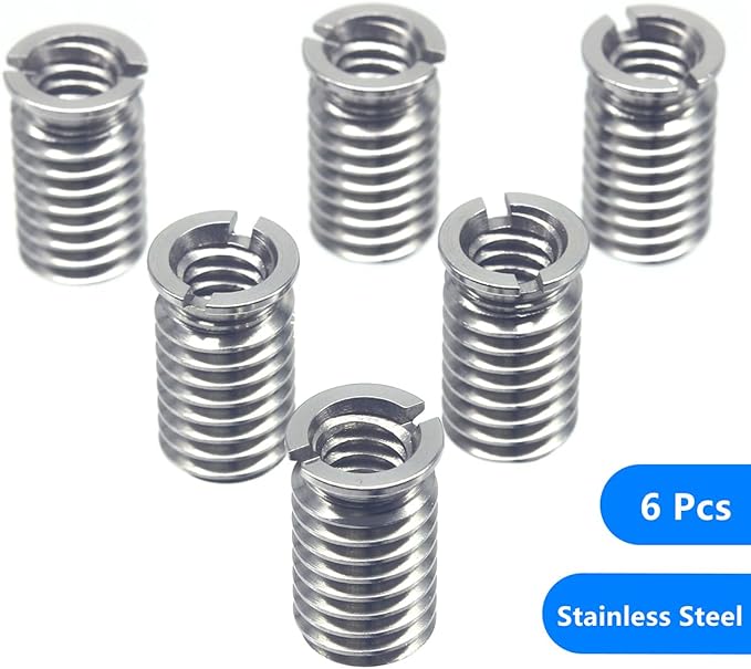 Stainless Steel 1/4"-20 Female to 3/8"-16 Male Convert Screw Adapter 6 Pieces 16.5mm Height