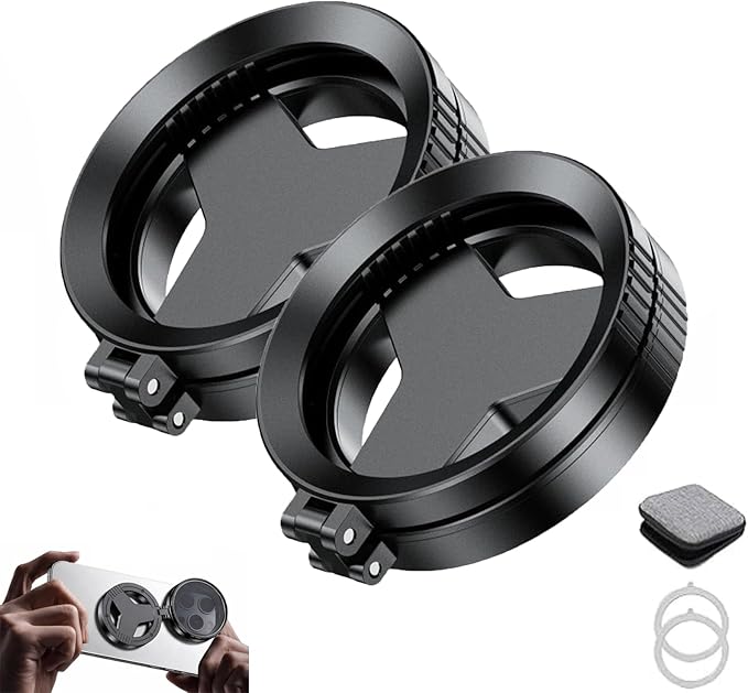 Anti-Glare Magnetic Phone Filter, Foldable Portable Lens Attachment, Reduces Reflections Enhances Colors, Professional 52mm Polarizing Filter, Outdoor Shooting, Travel (2pcs)