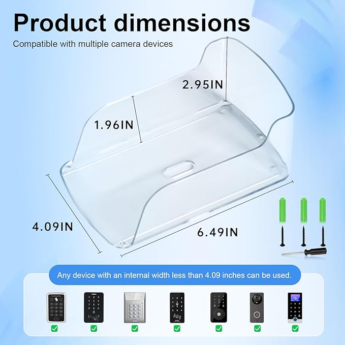 Outdoor Keypad Cover, Ring Doorbell Cover Weatherproof ,Doorbell Rain Cover,Doorbell Protector Suitable for Access Controller,Door Lock Security System