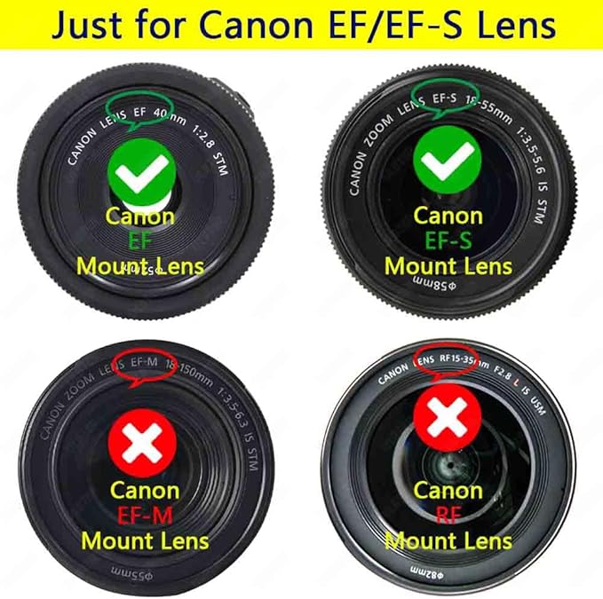ULBTER Front Body Cap and Rear Lens Cap Cover for Canon EOS EF/EF-S Lens for Rebel T7 T6 T5 T8i T7i T6i SL3 SL2 T6S,5D Mark IV/III/II, 6D Mark II/I, EOS 90D/80D 77D 70D, 7D Mark II, 1D X Mark II