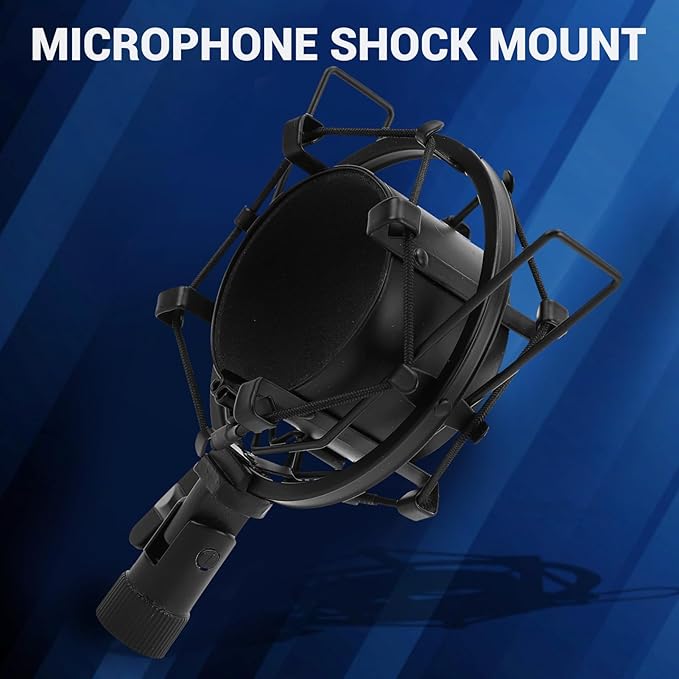 Microphone Shock Mount, Universal Shockmount For Microphones 55-60Mm In Diameter, Anti Vibration and Noise Mic Clip Holder Mount with Soft Pad