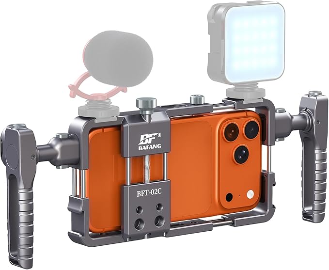 Universal Phone Cage, Smartphone Video Rig Kit with Handles, All-in-One Mobile Video Kit, Quick Release Universal Phone Video Rig Kit, Handheld Filmmaking Vlog Case Stabilizer for Videomaker