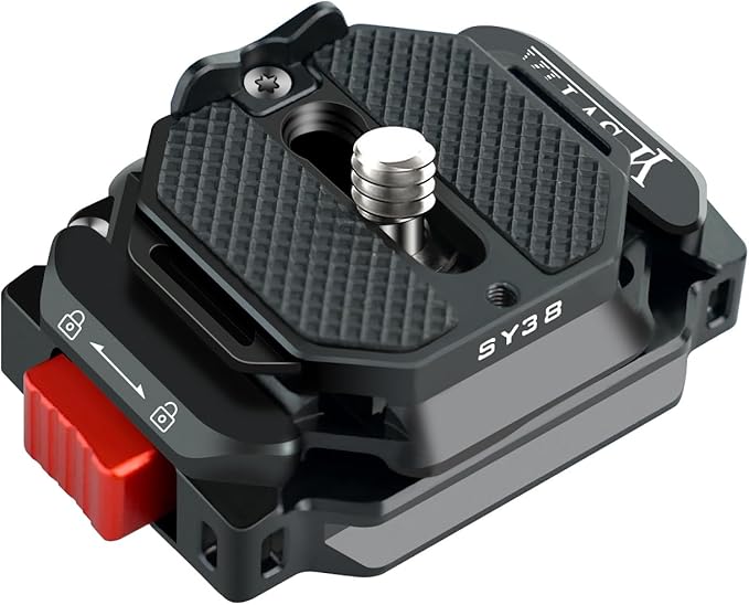Camera Quick Release Plate,Auto-Lock 38mm Quick Release System,Camera Tripod Quick Release Mount Multi-Functional Base,Use for Tripod, Monopod,Slider Etc Quick Release Adapter,SY38 V3801