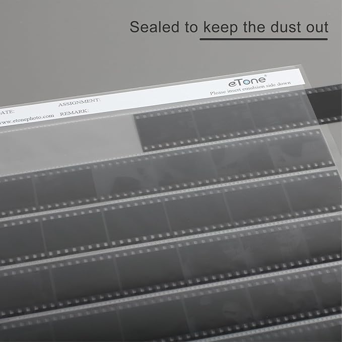 35mm Film Negative Sleeves - 25 pcs Storage Pages for 35mm Film Strips, Holds 7 Strips of 6 Frames