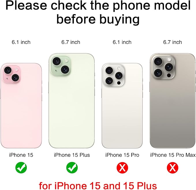 ASDAWN Back Rear Camera Lens Glass Replacement for iPhone 15 6.1 inch and 15 Plus 6.7 inch with Pre-Installed Adhesive, Back Lens Glass with Installation Manual + Repair Tool Set