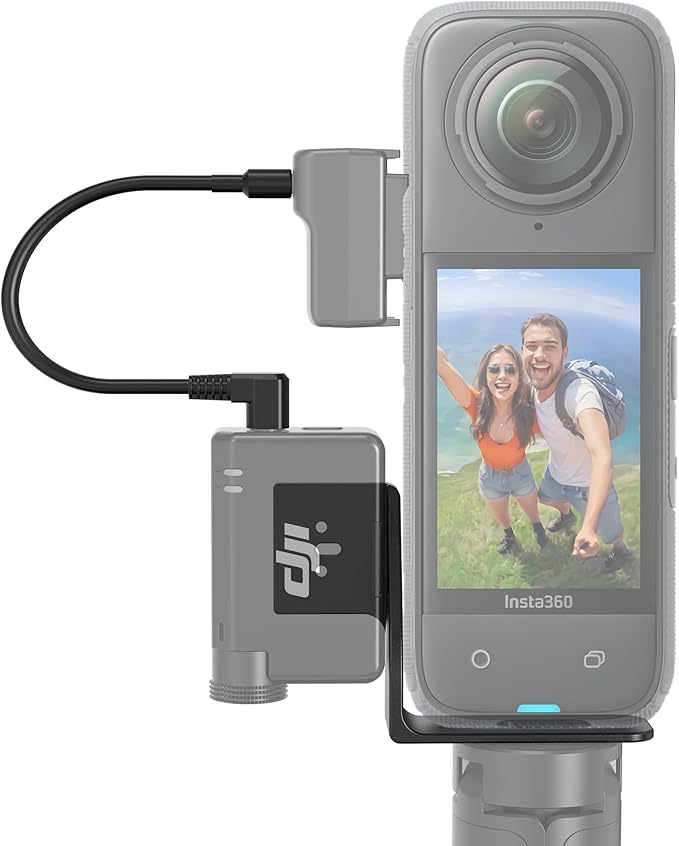 CYNOVA Insta 360 X4 DJI Mic Mini Mount, Invisible Mic Bracket for Insta360 X4 Accessories, Compatible with Insta360 X4 / X3（with 3.5mm Audio Cable）