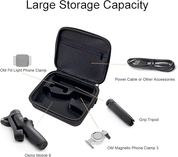 Osmo Mobile 6 Case, Portable Storage OM 6 Carrying Case Shoulder Bag for DJI OM 6 Smartphone Gimbal Stabilizer Accessories Black